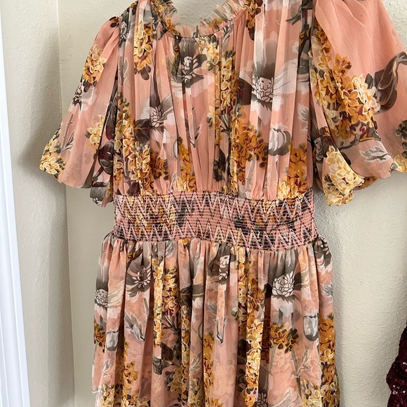 Floral puff sleeve dress -Anthro - Picture 1 of 6